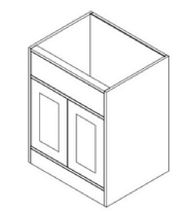 Shaker Inset Vanity Sink Base (White, W24)