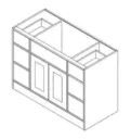 Shaker Inset Vanity Sink Base Drawers Both Sides