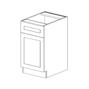 Shaker Base Cabinet Single Door 1 Door 1 Drawer (White, W09)