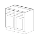 Shaker Base Cabinet Double Doors 2 Door 2 Drawer