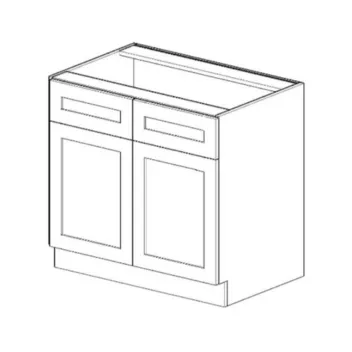 Shaker Base Cabinet Double Doors 2 Door 2 Drawer