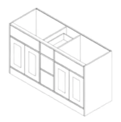 Shaker Inset Vanity Doble Sink with Drawers