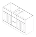 Shaker Inset Vanity Doble Sink with Drawers | Galaxy Kitchen Depot INC.