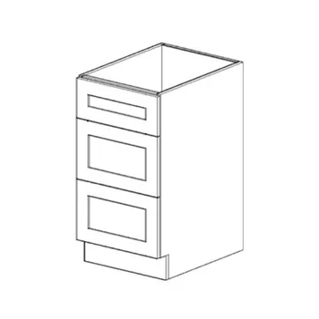 Shaker Drawer Base 3 Drawer (White, W12)