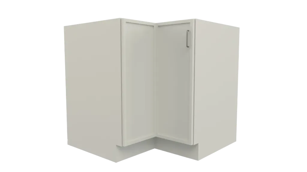 Slim Shaker Lazy Susan Base Cabinet 1 Bifold Door (White, W33)