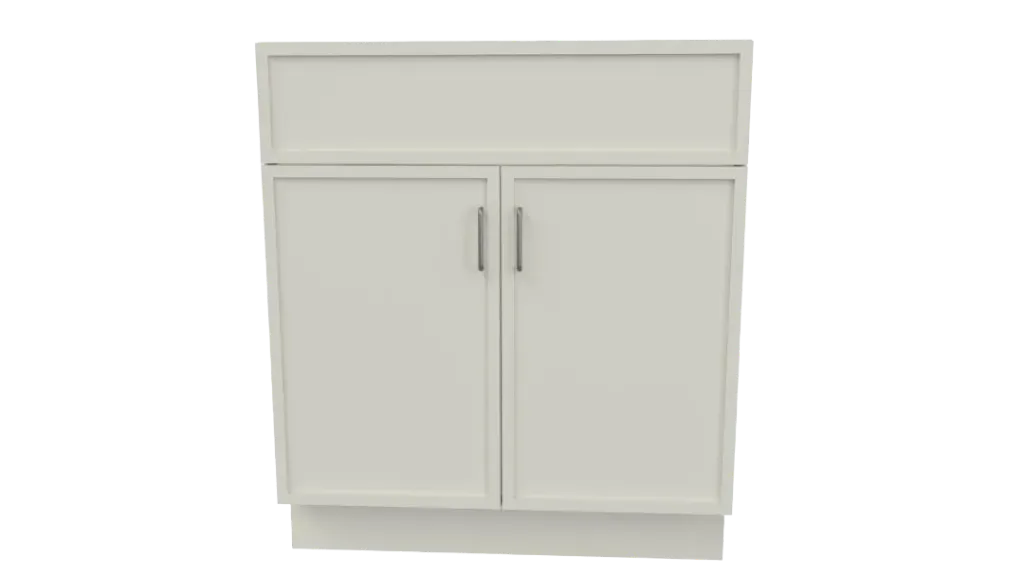 Slim Shaker Sink Base Cabinet (White, W30)