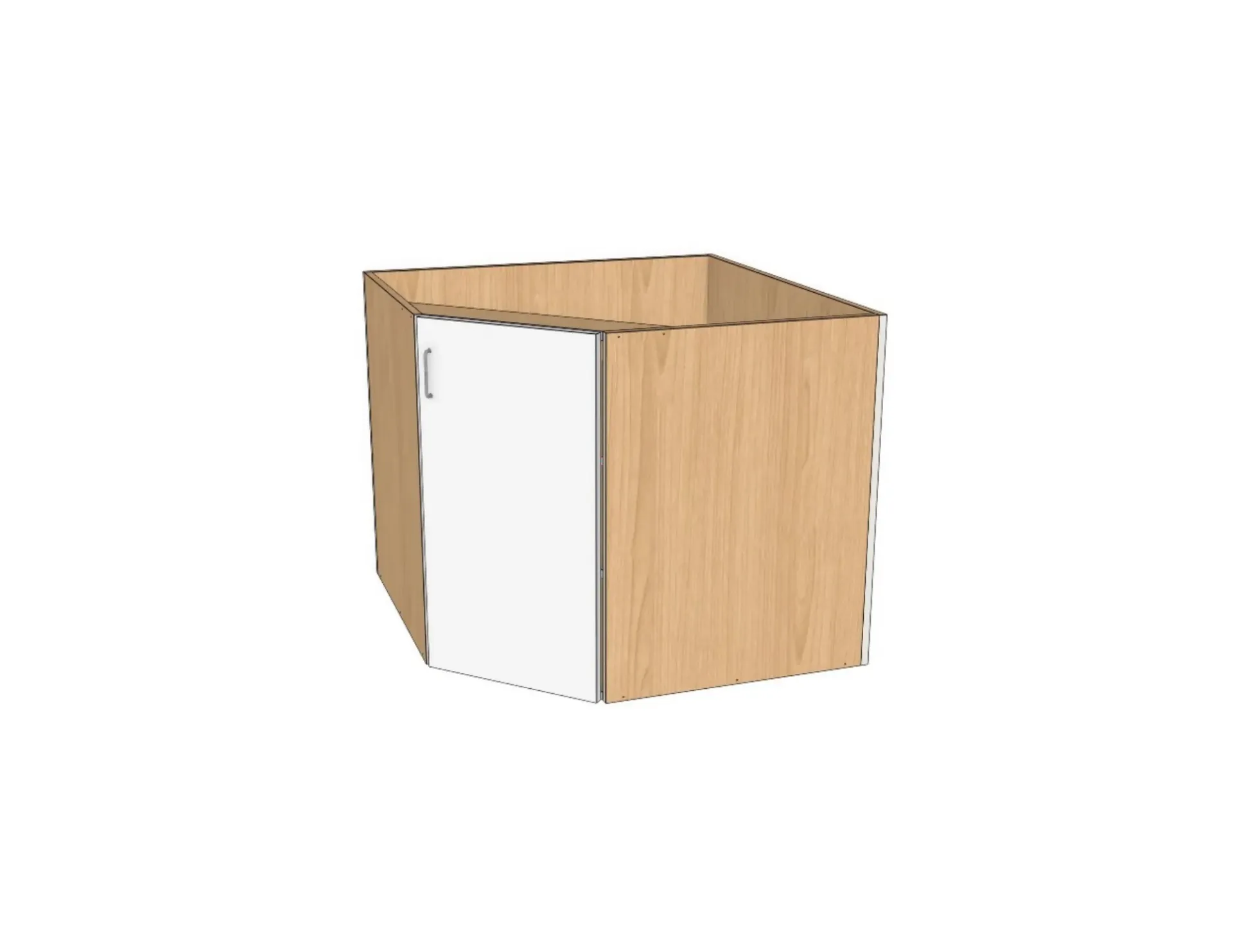 Base Diagonal Corner Cabinet (White Gloss)
