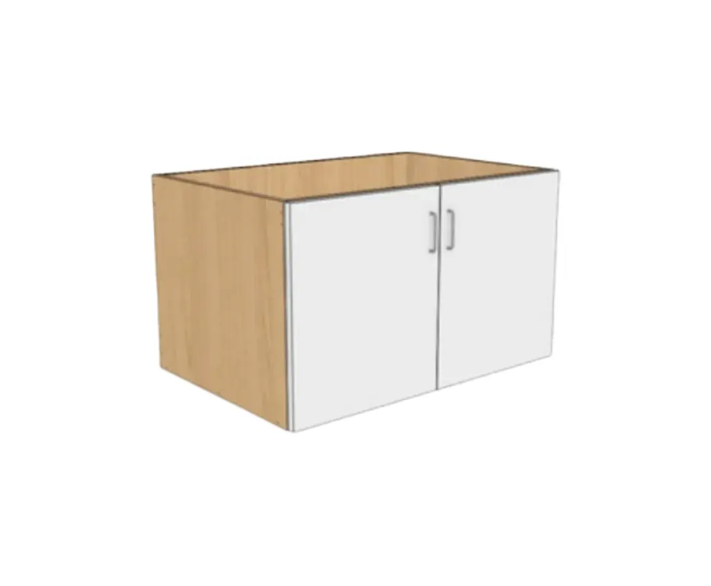 Vanity Floating Cabinet Two Door (White Gloss, W24)