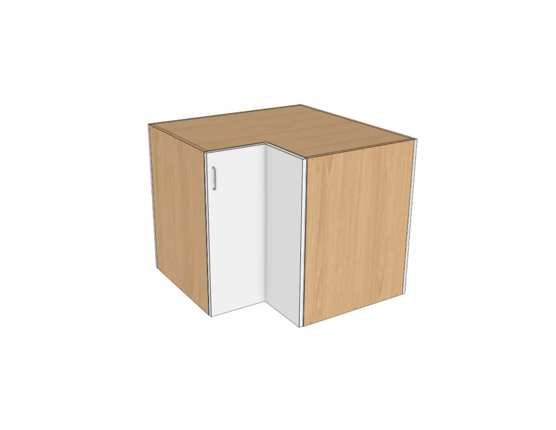 Base Lazy Susan Cabinet 1 Bifold Door (White Gloss, W33)