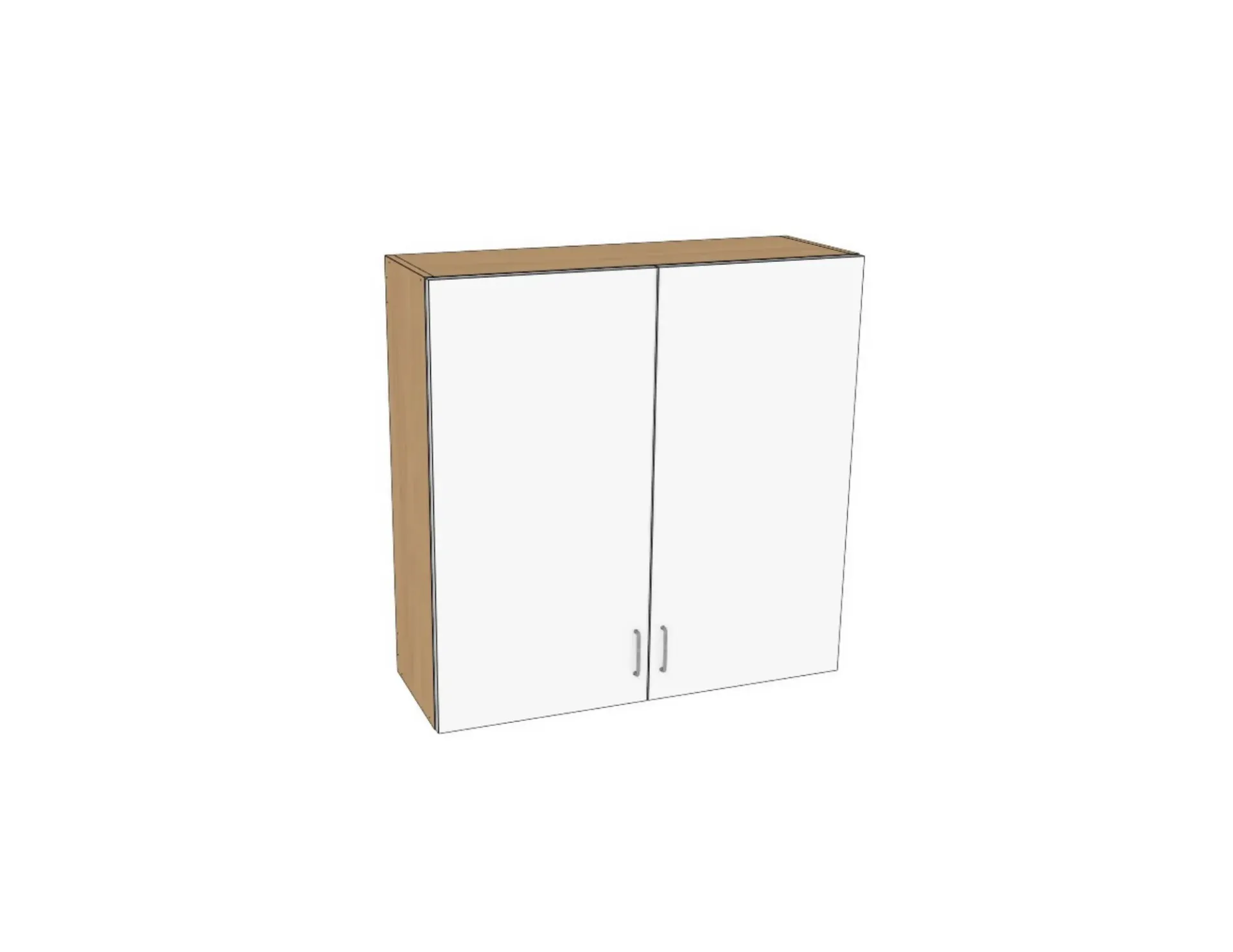 Wall Cabinet Double Door (Two, White Gloss, W24, H30)