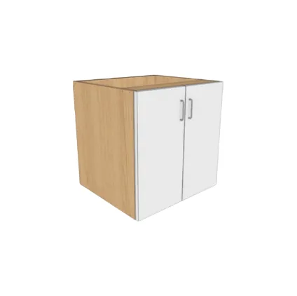 Base Cabinet Full Door 2 Doors (White Gloss, W24)