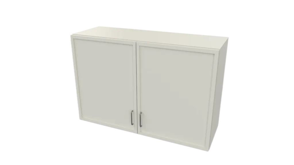 Slim Shaker Wall Cabinet Double Door No Shelf (W30, H12, D12, White)