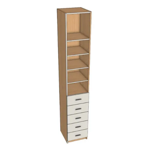 Closet 5 Drawer Base 5 shelves (W12, D24)