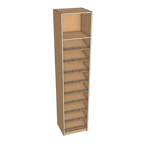 Closet Inclined Shoe Rack 10 Shelves (W18 1/2, D12)