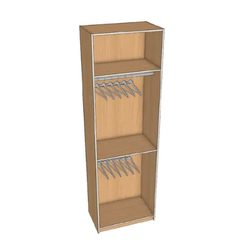 Closet Double Hanger 1 Top Shelf (W24, D12)