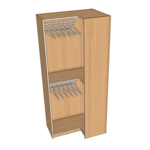Closet Corner Left Double Hanger (W36, D12)