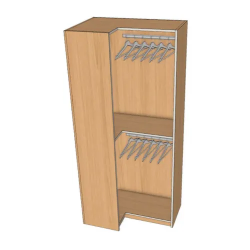Closet Corner Right Double Hanger (W36, D12)