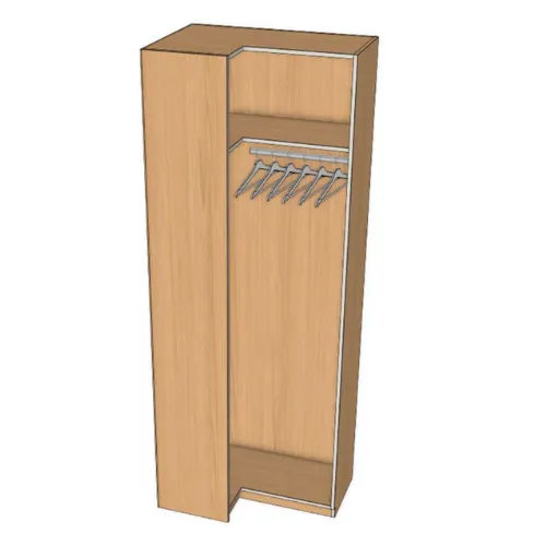 Closet Corner Left Tall Dress 1 Top Shelf (W36, D12)